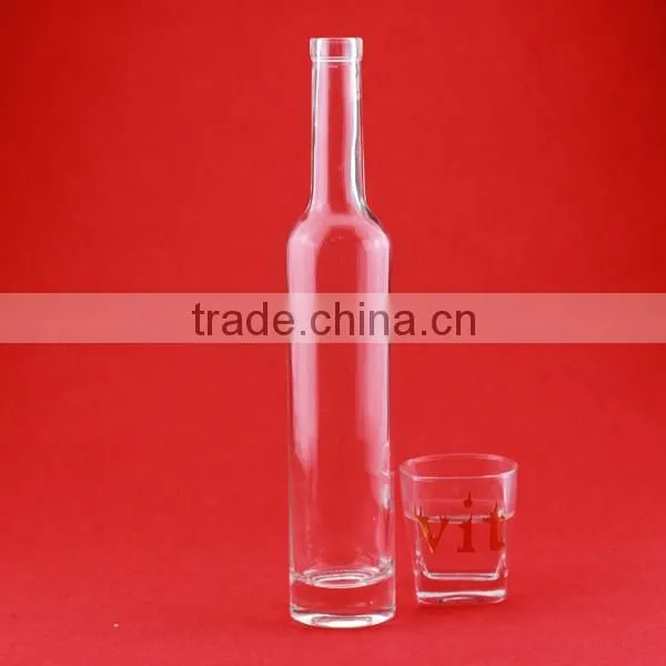 Bulk wholesale cheap cylindrical glass bottles frosted round bottles liquor bottles transparent
