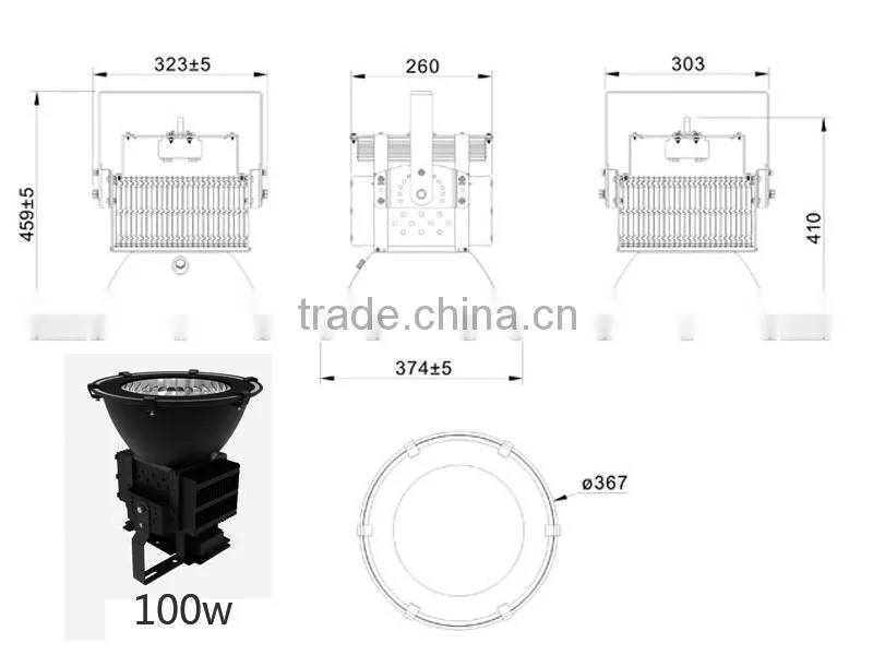 216 degree adjustable 300 watt led flood light manufacturer