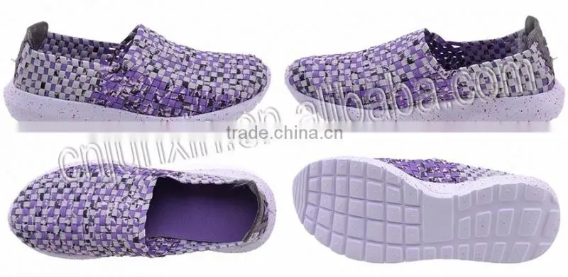 China factory low price good quality woven shoes ladies elastic shoes