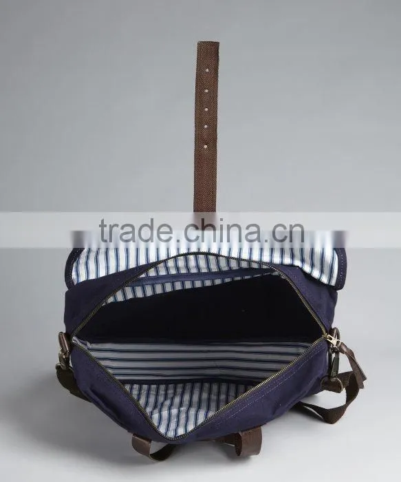 coated cotton canvas leather convertible laptop bag