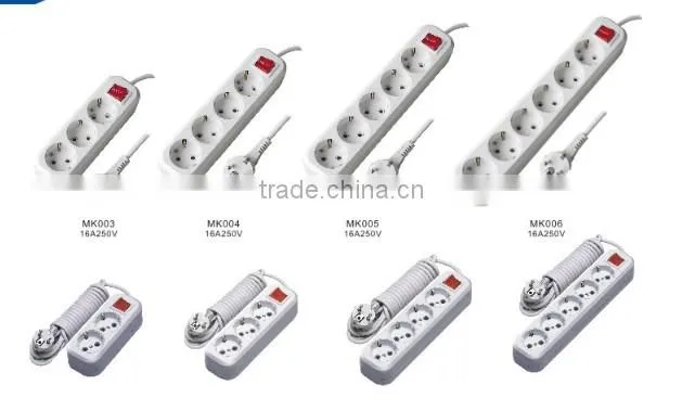 New design high quality 3 core electric power extension sockets outlet,UK, Multi,EU