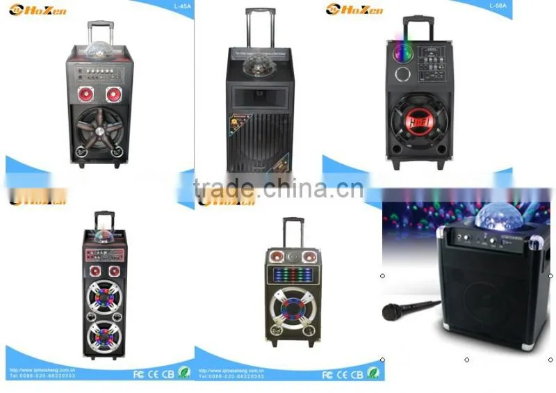 8" Bluetooth portable speaker box with ball light,USB,SD,FM Radio, portable speaker box L-95