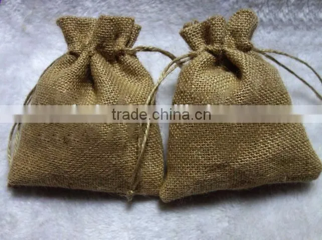 linen hemp drawstring bags with logo ribbon