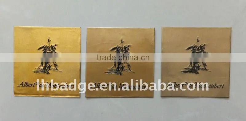 Adhesive antique label with Embossed logo for wine