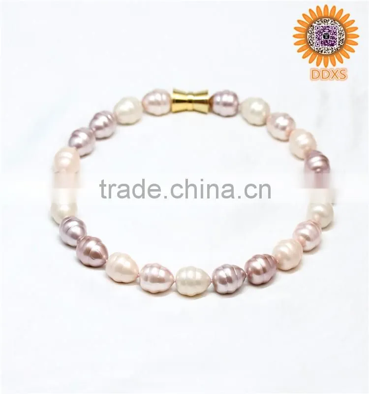 fashion AAAA+ mix pink helical drop genuine pearl necklace