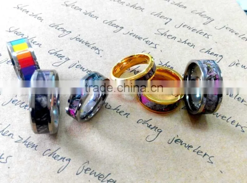 New year product titanium camo rings for unisex