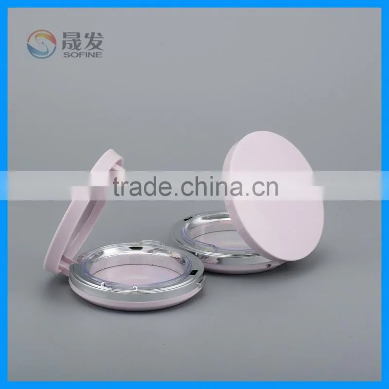 Flip cap empty compact powder case with mirror