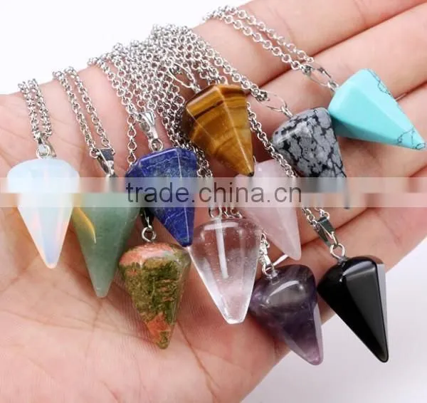 Customized synthetic turquoise pendulum for necklace pendant