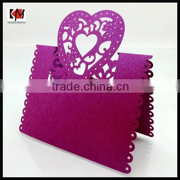 Customized design laser cut paper place cards for wedding wholesale