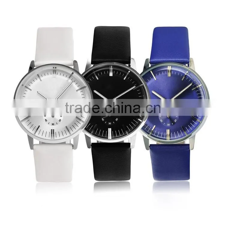 New models from Doris Watch genuine leather men color index samll second dial homme montre watch men 2016