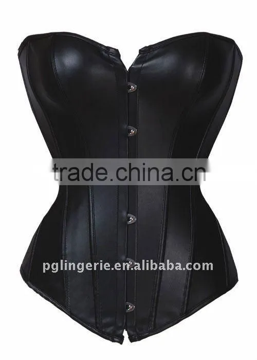 women casual push up leather sexy strapless corset m1989
