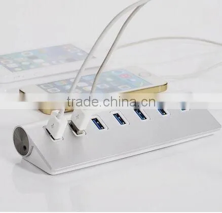 High speed aluminium casing usb-c hub,7 port Type C Change to usb 3.0 hub for Macbook