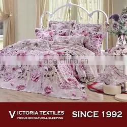 pink spring flower cotton bed quilt cover doona cover set