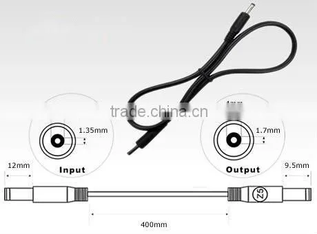 DC Power Extension Cable with 5.5x2.5mm male to female jack connector
