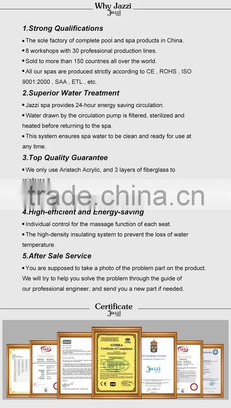 JAZZI 2016 Massage Swimiming Pool Spa , Outdoor Sexy Hot Tub Massage Spa SKT339E-2