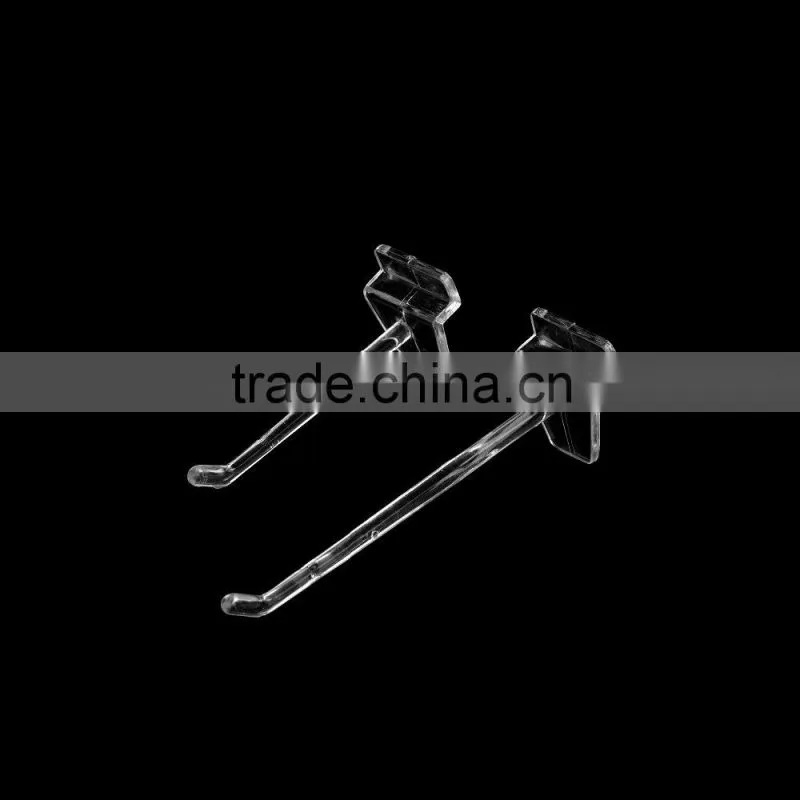 Acrylic clear slatwall display security plastic euro hook