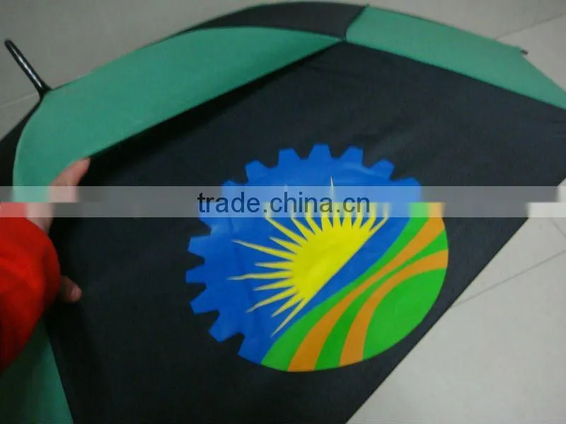 big double canopy green golf umbrella