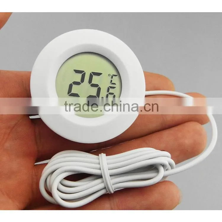 Outdoor /indoor Round Black/White small digital thermometer