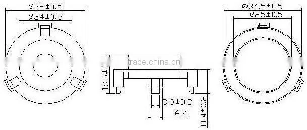 KS-3618T3P35A Self drive type 12v/24v Piezo Buzzer Three pole sheet steel buzzer(Rohs&CE)