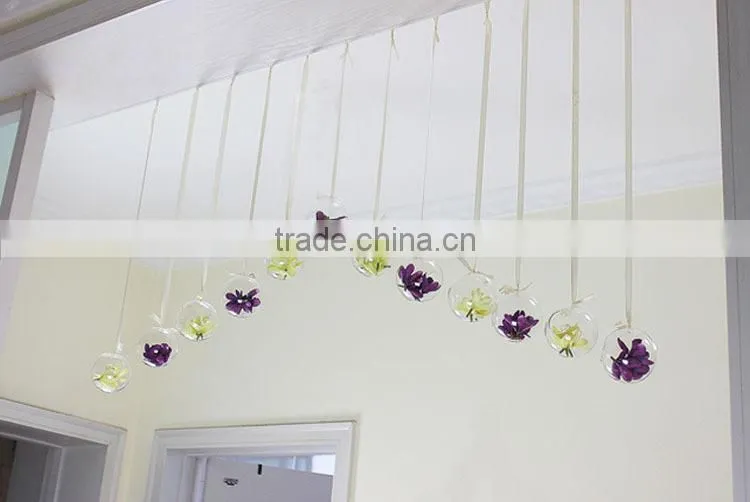 wholesale hanging clear glass ball vase for wedding decor