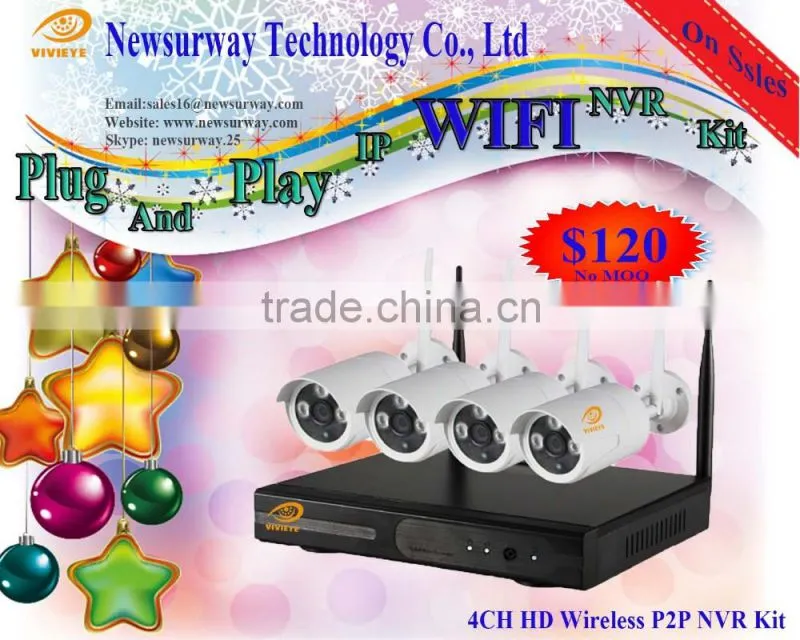 2016 Hot selling home security camera system Wireless IP Outdoor Camera 4ch wifi camera kits