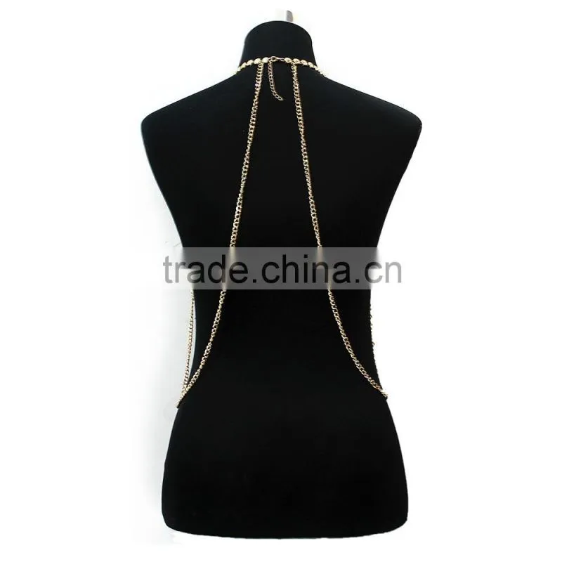 Luxury tassel pearl sexy body chain