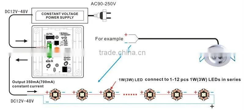 IR remote control pwm led dimmer 700mA surface mounted LED controller