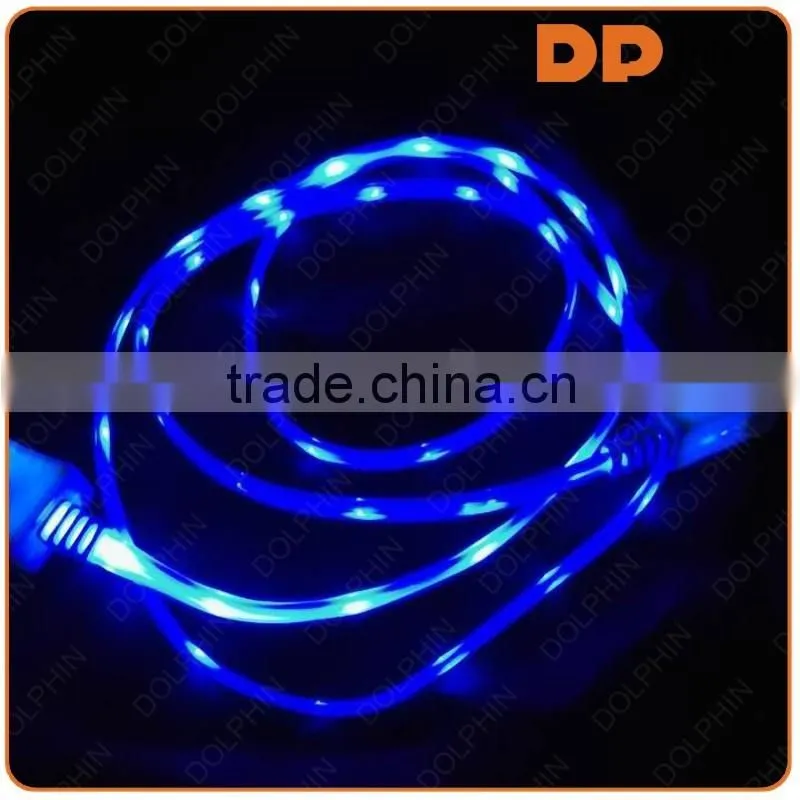 2016 trending products 8 pin charger data cable falshing LED light usb cable
