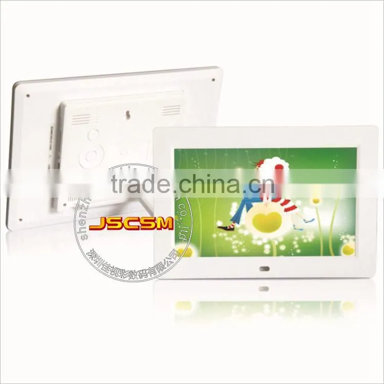Promotional new front loud speaker 10 inch digital photo frame support motion sensor for advertising