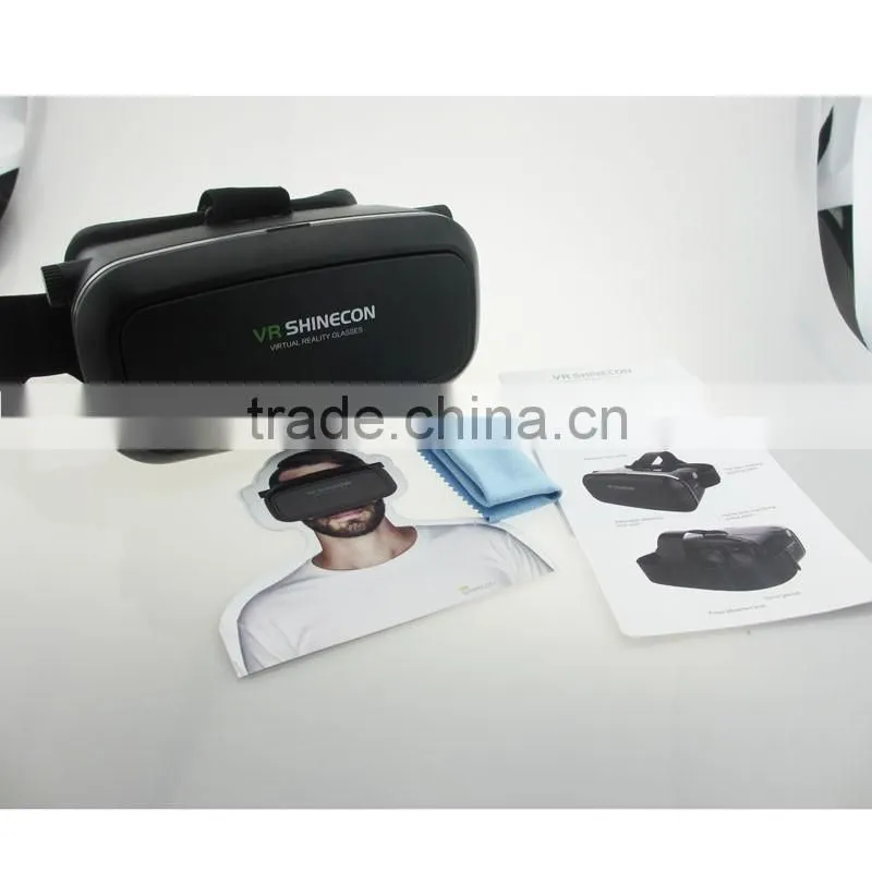 2016 hot sell VR Shinecon 3D VR glasses Virtual Reality Glasses Google Cardboard Video Headset Helmet