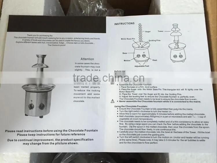 china factory supply high quality Homehold 3 layers mini cheap chocolate fountain for sale