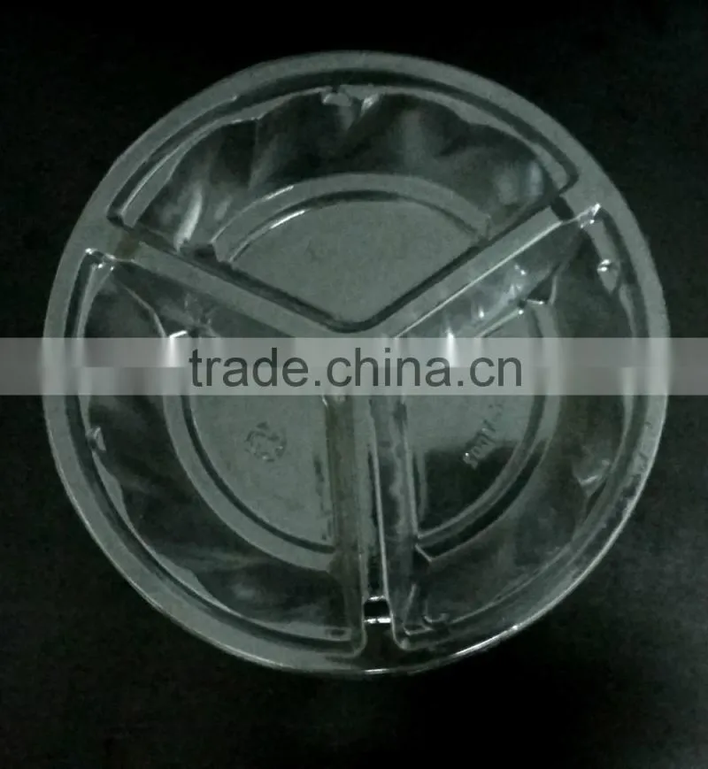 High quality take-away food container with lid 3 compartment
