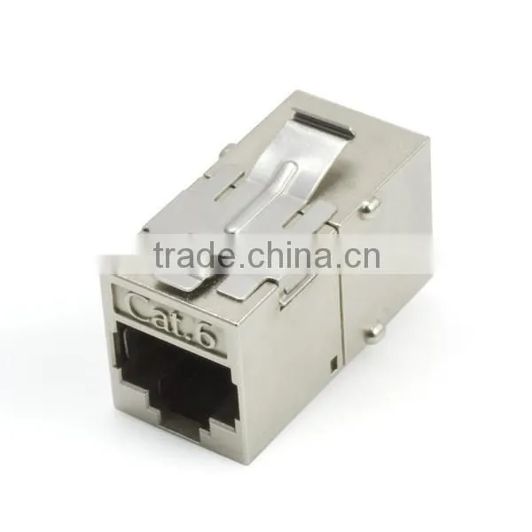Taiwan Supplier RJ45 Cat6 180 Degree Shielded STP Straight Keystone Coupler