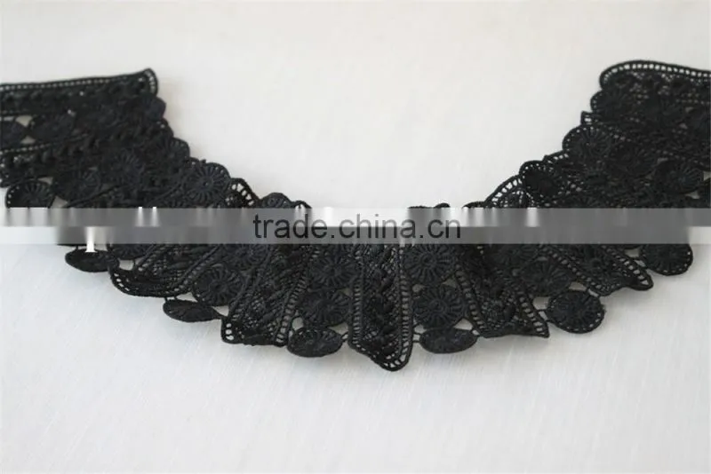 mysterious latest woman collar designs black flower pattern neck collar
