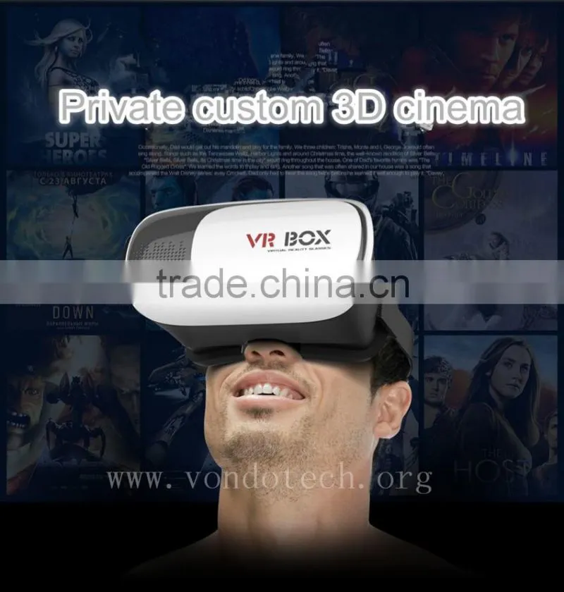Vondo 2017 Top selling vr box virtual reality glasses 3d movies games