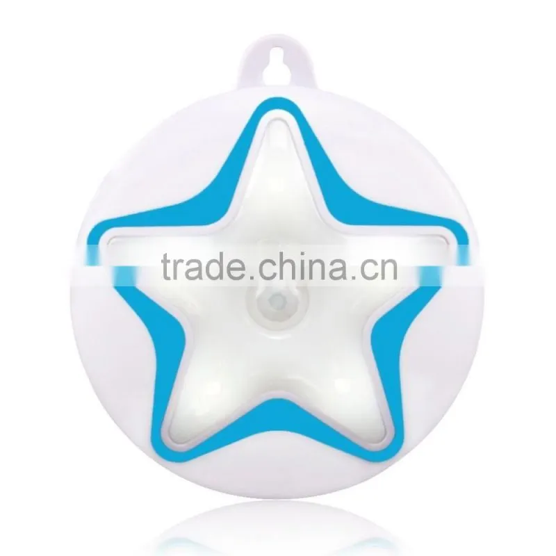 Rechargeable LED Wireless Light-operated Motion Sensor Wall Light Cute Star LED Night Light For Balcony Corridor Wardrobe Garag