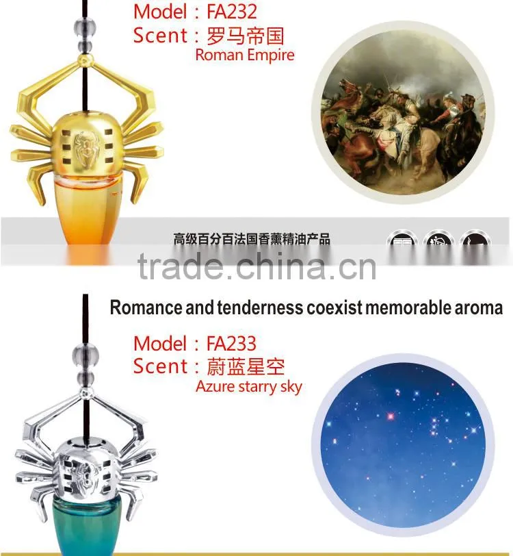 Spider shape zinc alloy material hanging car air freshener