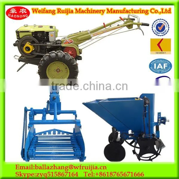 New design farm machinery fertilizer and Planting potato seeder machine used two wheel diesel engine mini walking tractor
