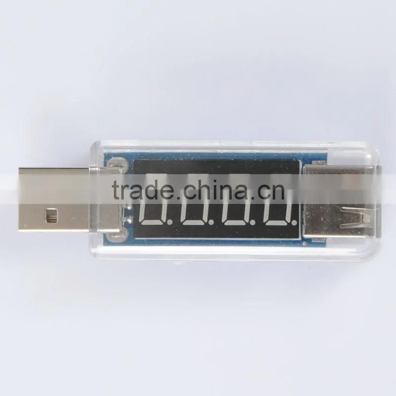 2017 New design USB Power Amp Meter Tester Charging Voltage Current Multimeter Transparent
