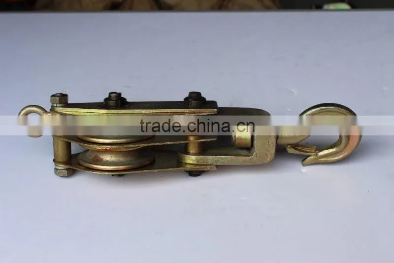 1Ton hoisting tackle and rope pulley block with aluminous alloy and nylon sheave