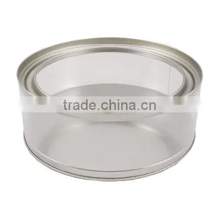 pvc tin can small round metal vanity box