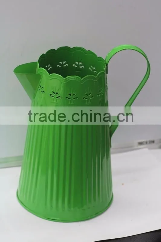 made in china cheap decorative in bulk small wholesale galvanized watering cans with vertical stripes