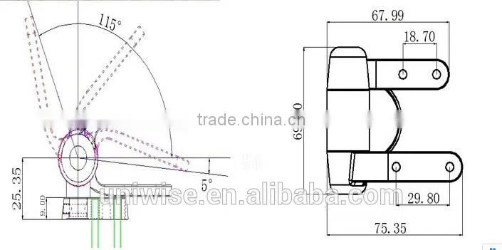 UIC-WH118 stainless toilet seat hinges