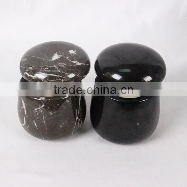 Black classic marble container homewares decoration real marble jar