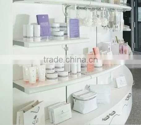 Illuminated acrylic solid surface disaply shelving
