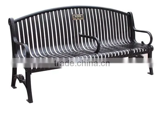 All kinds of different park benches