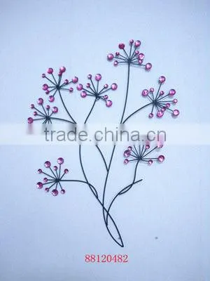 Metal Flower Wall Decor with Color Jewelry