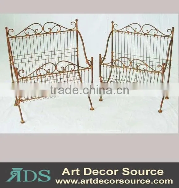 rustic metal wire wall mounted book rack