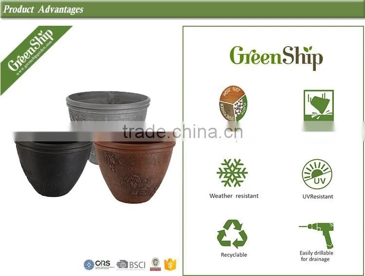 Colorized plastic flower pot eco-friendly round plant pots hot sale