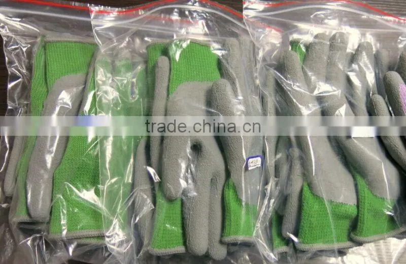 DDsafety 2017 Knitted Cotton Gloves With Latex Glove Safety Gloves